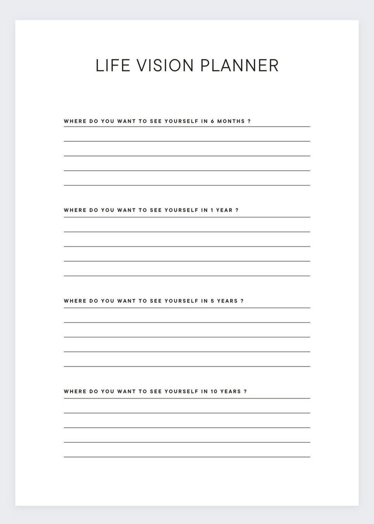 Life Vision Planner, My Future Life, Dream Li Life Plan Worksheet, Life Vision Worksheet, 3 Goals In Life, Life Planning Journal, My Future Plans Life, Dream Life Template, Planning My Future Life, Creating A Planner, Too Busy Creating My Dream Life