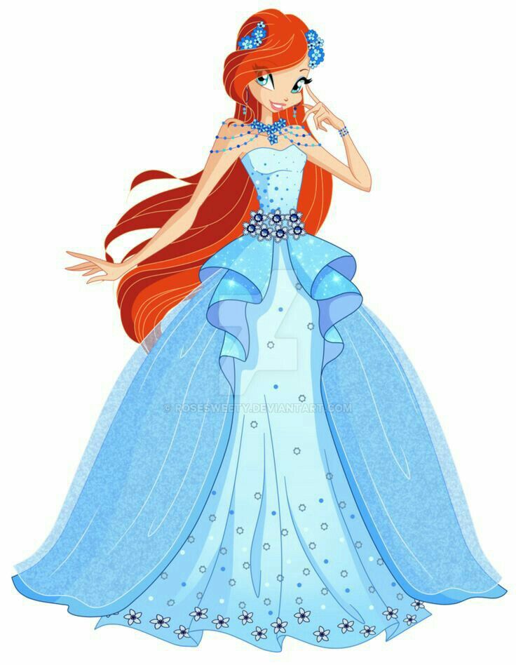 the little mermaid princess in her blue dress