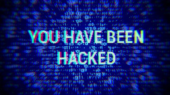 the words you have been hacked on a screen