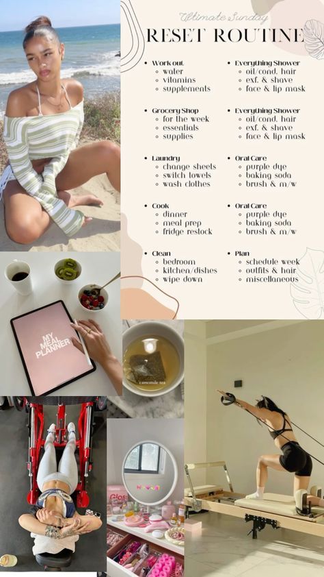 #health, #wellness, #fitness, #selfcare Reset Sunday Aesthetic, Reset Day Aesthetic, Routine Aesthetic List, Day Routine Aesthetic, Sunday Reset Quotes, Rest Day Aesthetic, September Motivation, Reset Day Routine, Sunday Reset Aesthetic