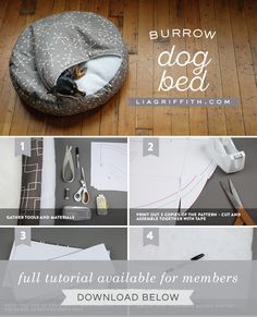 the instructions for how to make a dog bed