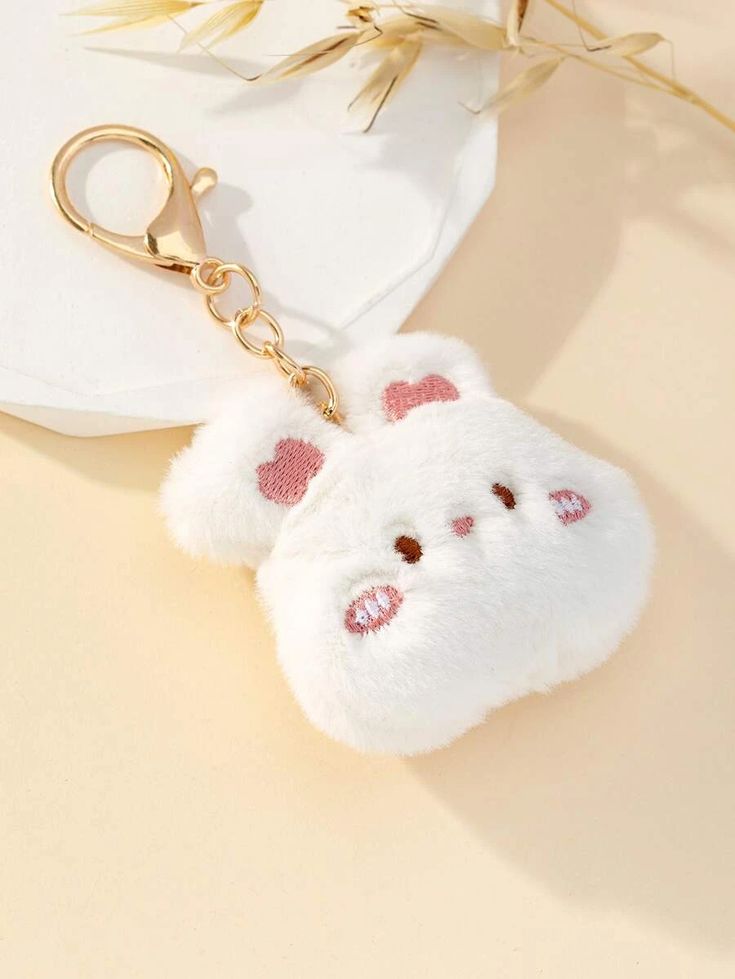 Cartoon Rabbit Design Bag Charm For Bag Decoration Cartoon Animal Bag Key Chain | SHEIN Stuffed Animal Keychain, Keychains On Bag, Ducky Momo, Bunny Accessories, Plushie Keychain, Plush Keychains, Rabbit Keychain, Teacher Accessories, Cute Keychains