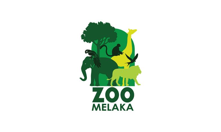 the zoo melaka logo with animals and trees