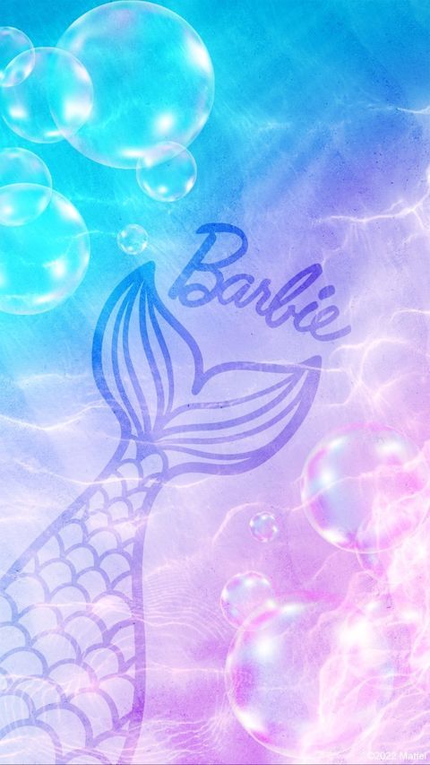 an image of bubbles floating in the air with a mermaid tail on it's head