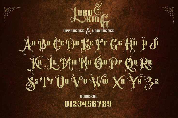 an old - fashioned font and numbers are displayed in this screenshote image from the website lord & king