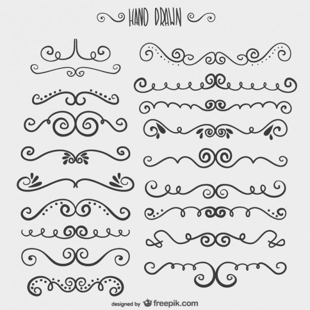 hand drawn swirls and scrolls