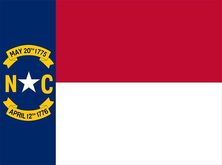 the flag of north carolina is shown in red, white and blue with stars on it