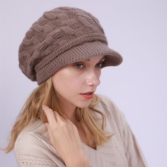 Season:Fall,Winter; Gender:Women's; Quantity:1 PC; Style:Retro,Simple Style; Occasion:Sports  Outdoor,Holiday,Daily; Material:Knit; Function:Casual / Daily; Pattern:Solid / Plain Color; Listing Date:06/20/2022; Type:Slouchy Beanie Hat Warm Solid Color Crochet Hat, Brown Winter Beret For Outdoor, Casual Brown Winter Beret, Casual Brown Beret For Winter, Winter Brimmed Acrylic Beanie, Brimmed Acrylic Winter Beanie, Winter Outdoor Beret Flat Cap, Brimmed Acrylic Beanie For Winter, Trendy One Size Winter Beret