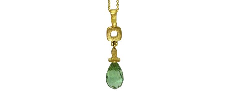 Šepkus M-116M 18KY Green Tourmaline Briolette Pendant Alex Sepkus, Alphabet Charm, Family Jewellery, Sticks And Stones, Stone Collection, Shiny Things, Cross Jewelry, Green Tourmaline, Pendant Earrings