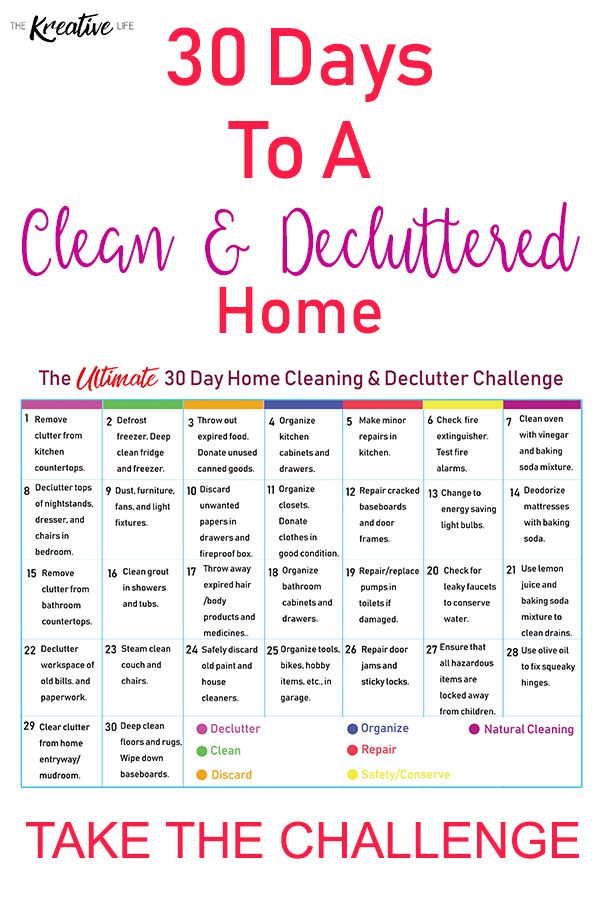 the 30 days to a clean and decluttered home poster