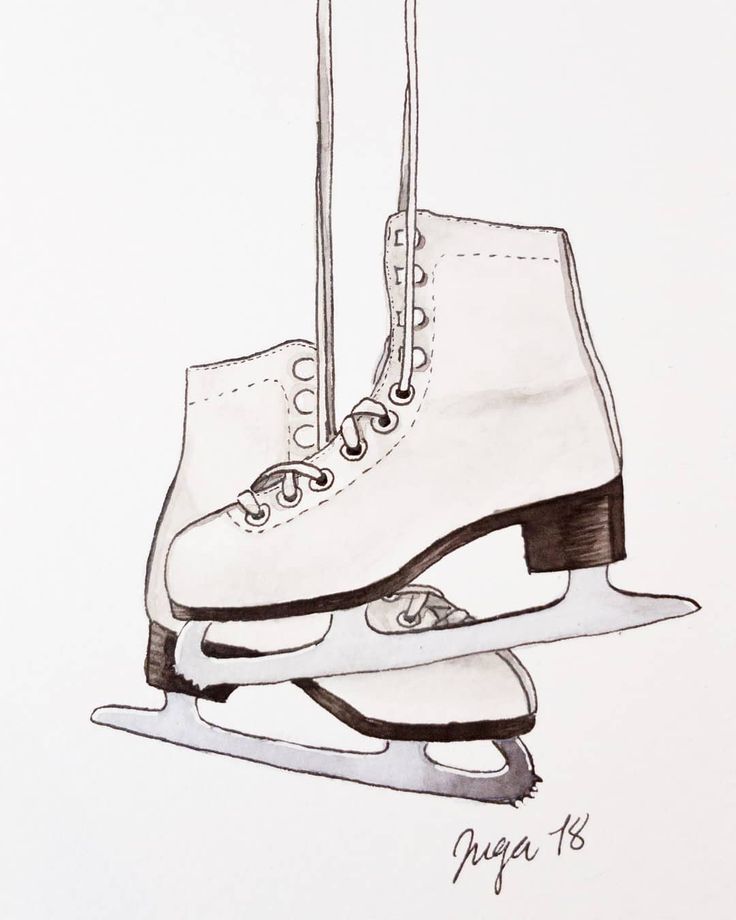 a drawing of a pair of ice skates