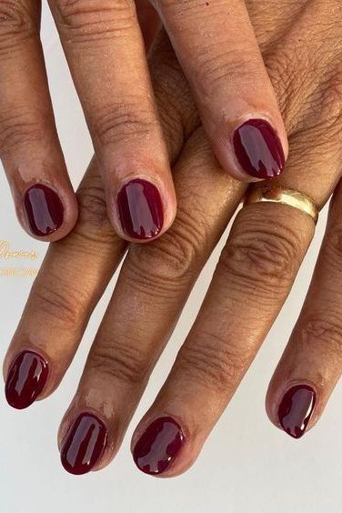 Thanksgiving Nail Ideas, Thanksgiving Nail Ideas, thanksgiving nail ideas, fall nail ideas, fall nails, Burgundy Nails, red wine nails, Thanksgiving Nail Ideas | Burgundy Nails Short Oval Nails Autumn, Nail Burgundy, Nails Maroon, Nail Autumn, Shellac Nails Fall, Nail Tattoos, Deep Red Nails, Classy Acrylic, Colourful Nails