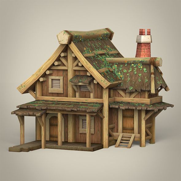 an old wooden house with a green roof