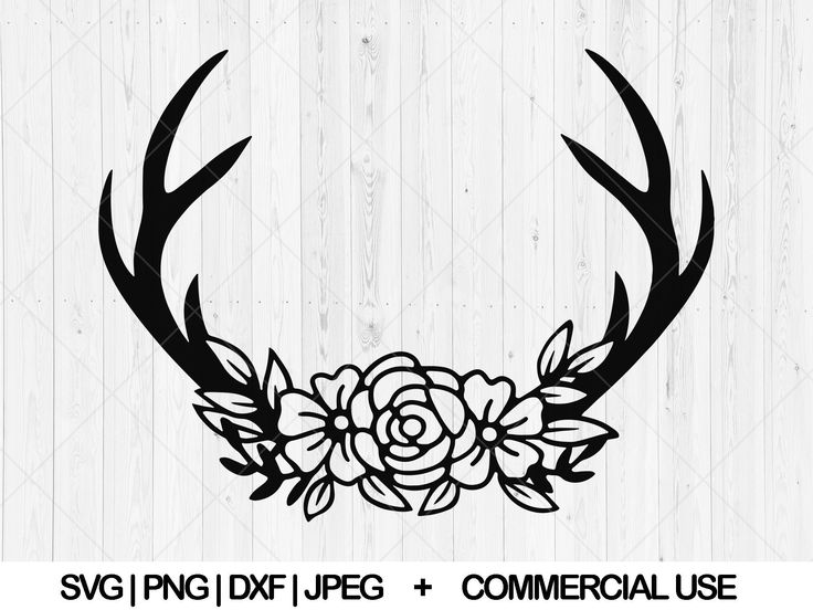 an antler with flowers on it and the words svg png dxf file