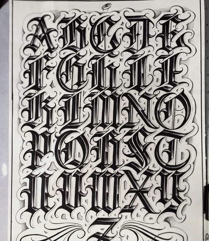 an intricately designed piece of paper that reads,'the art and science of lettering '