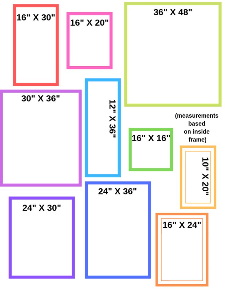 the size and width of different frames are shown in this image, with measurements for each frame