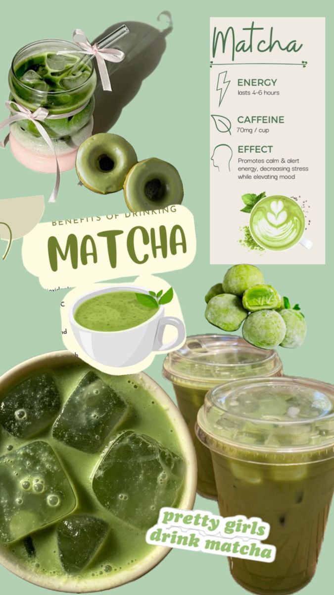 matcha green tea drink recipe with ingredients