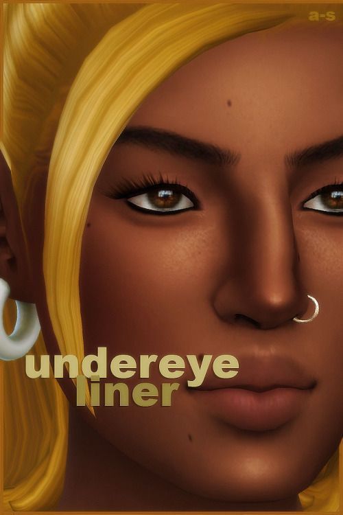 a woman with blonde hair and piercings on her nose is featured in an ad for undereye liner