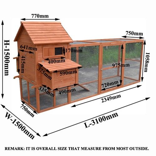 the size and measurements of a chicken coop with its doors open to let in lots of light