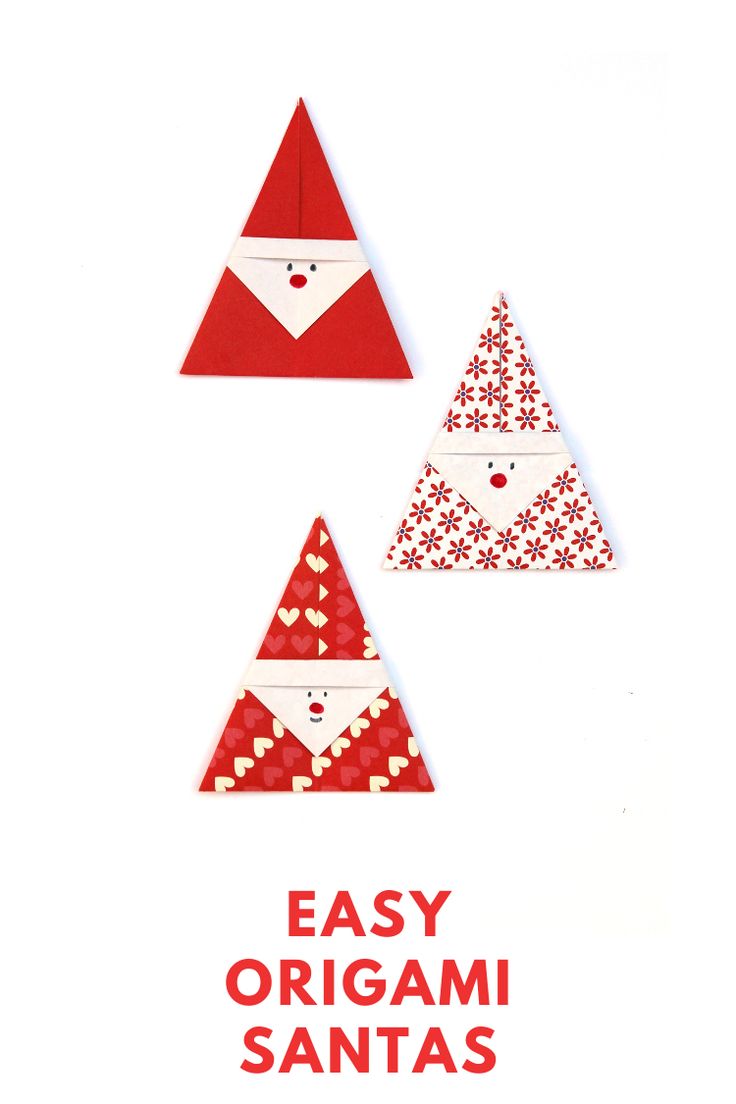 easy origami santa's hats for kids to make