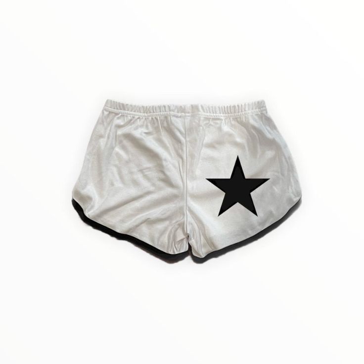 Star Shorts - White – romanticblue Aesthetic Trousers, 2000s Shorts, Cute Bottoms, Woman Sport, Star Shorts, Harajuku Aesthetic, Shorts For Summer, Short Pant, Y2k Shorts