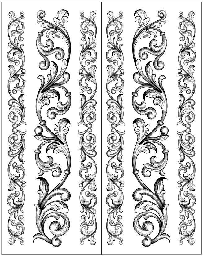 an ornate design with swirls and scrolls