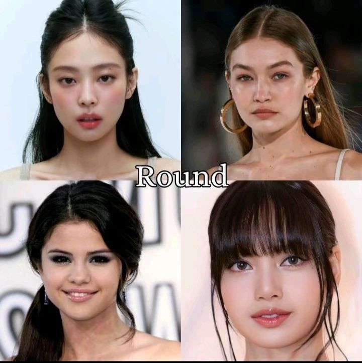 Different face shapes💫. . . . . . #MakeupQuiz #BeautyMatch #GlowUp#Makeup Challenge #GlowUpJourney #celebrity #FacialFeatures #FaceShapeMakeup #faceshape #viral #viral #fyp Round Face Actress, Makeup Round Face Shape, Oc List, Round Face Celebrities, Beauty Types, Types Of Faces Shapes, Hair For Round Face Shape, Round Face Makeup, Makeup Challenge