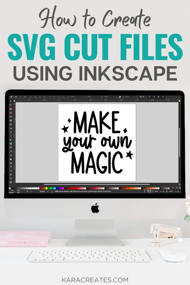 a computer screen with the words how to create svg cut files using inkscape