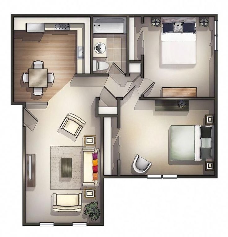 the floor plan of a two bedroom apartment