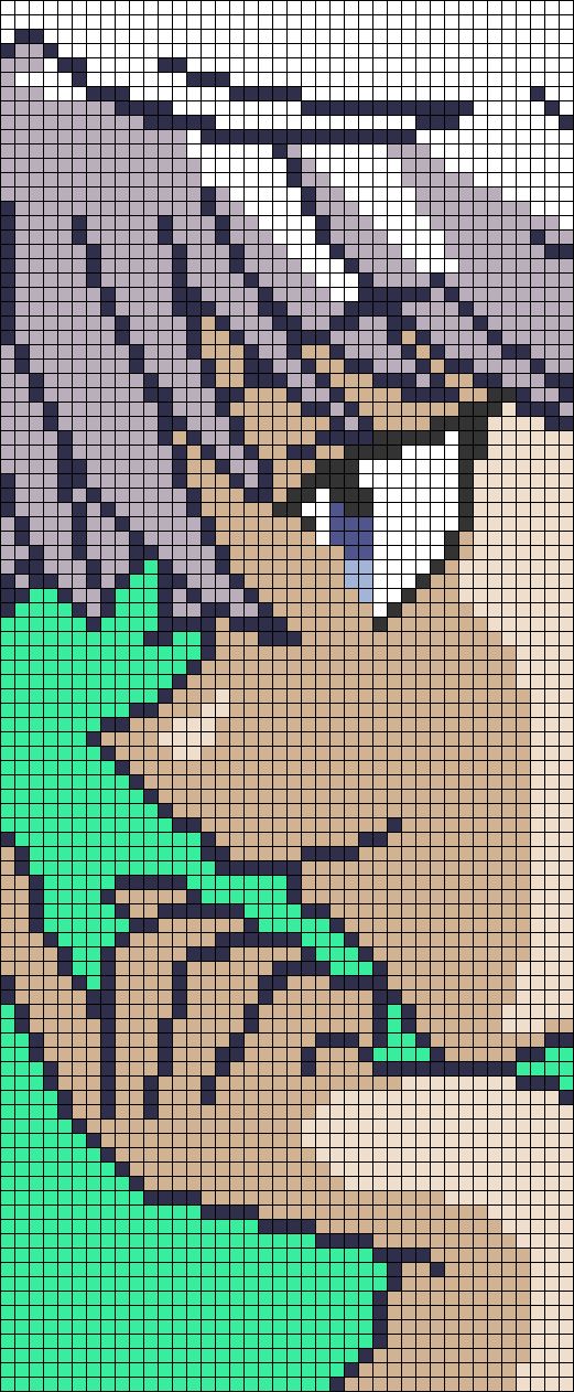 Anime Pixel Art Grid HD Png Download  Transparent Png Image  PNGitem