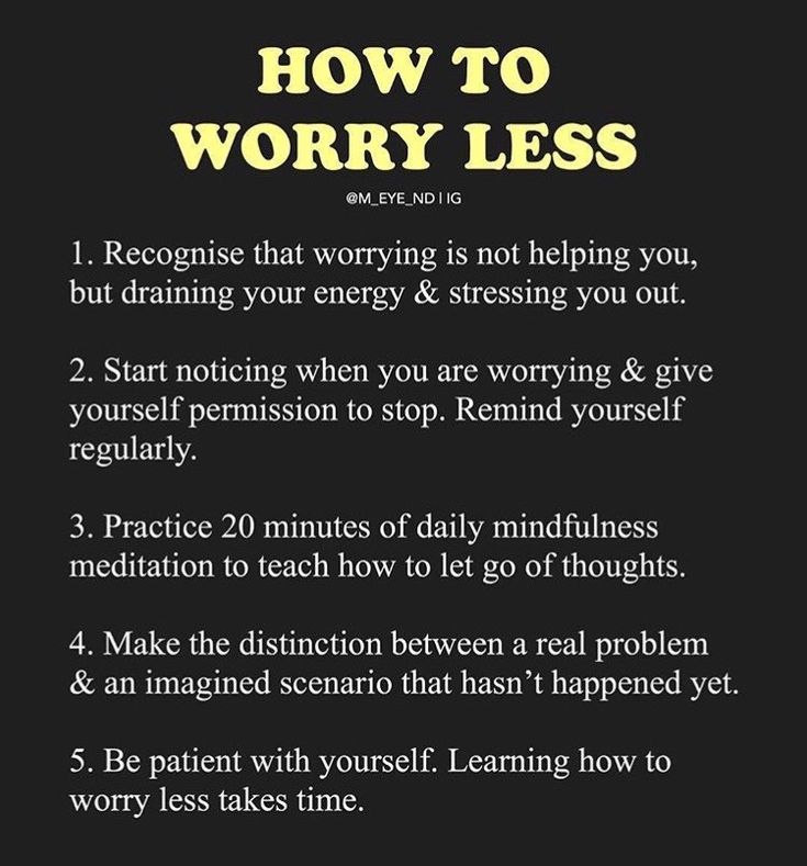 a poster with instructions on how to worry less