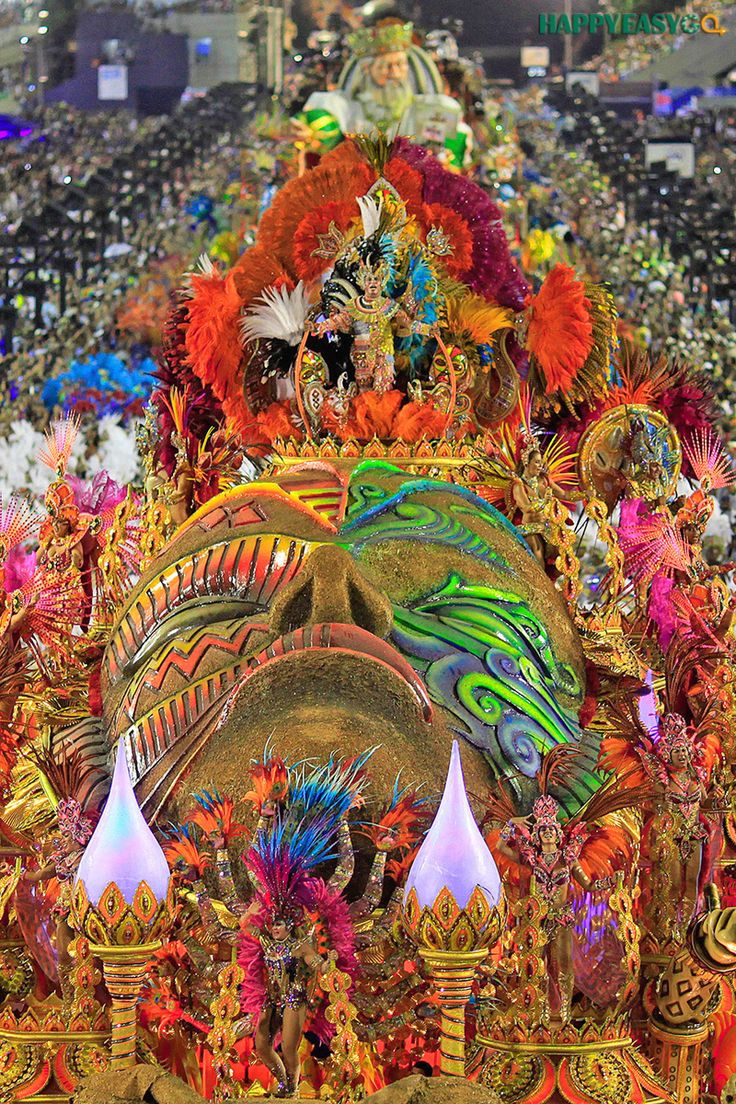 an elaborately decorated float in a carnival parade