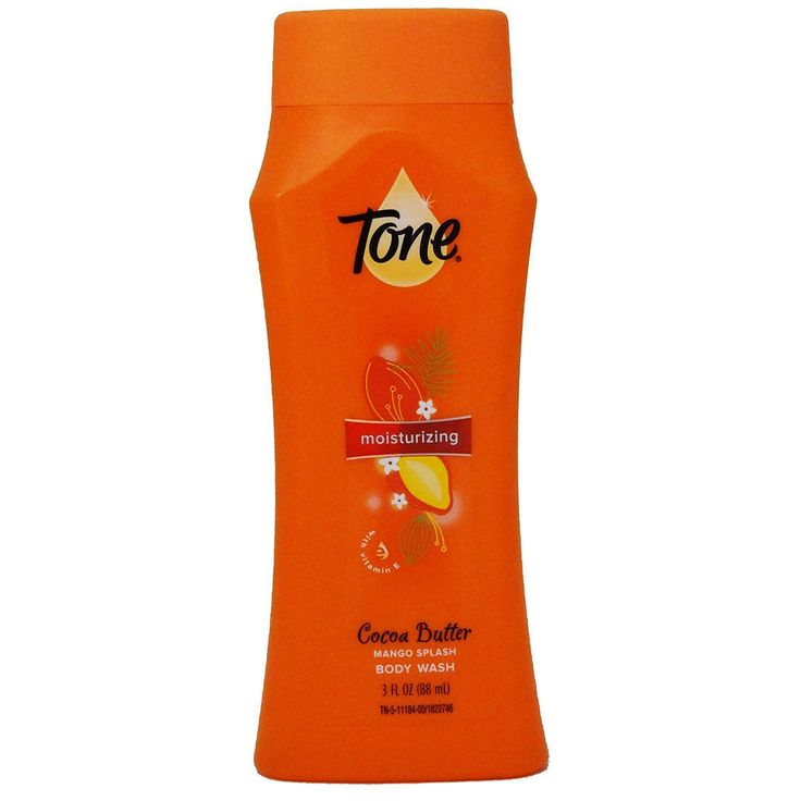 Tone Cocoa Butter Mango Splash Body Wash 3 Oz, For Women Tone Cocoa Butter Mango Splash Body Wash: moisturizing with Vitamin E 3 fl oz Mustard Bottle, Cocoa Butter, Body Wash, Vitamin E, Cocoa, Vitamins, Mango, Moisturizer, Butter