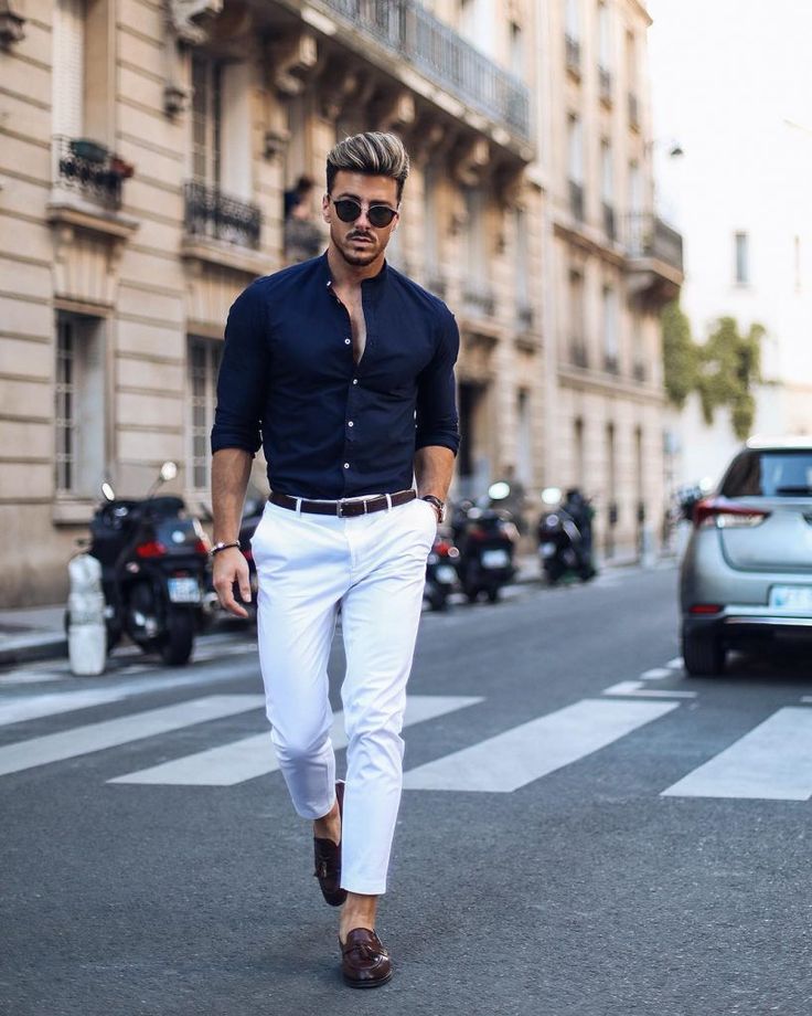 Dashing Formal Outfit Ideas for Stylish Men 10 #suits #men #outfits #UrbanMenOutfits #menfashion #mensguides #menswear #menstreetstyle #streetwear #stylish Shirt And Pants Combinations For Men, Black Shirt Combination, White Pants Outfit, Polo Shirt Outfits, Shirt Outfit Men, Formal Men Outfit, Pants Outfit Men, Classy Winter Outfits, Winter Outfits Men