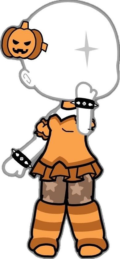 an image of a cartoon character with a pumpkin on his head and a knife in his hand