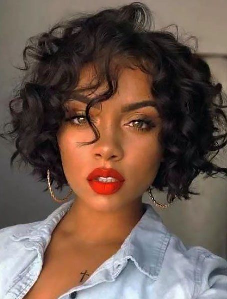 Kręcony Bob, Easy Hairstyles For Medium Hair, Wavy Hairstyles, Black Curly Hair, Haircut Styles, Short Wavy Hair, Curly Bob Hairstyles, Short Wavy, Short Hair Styles Easy