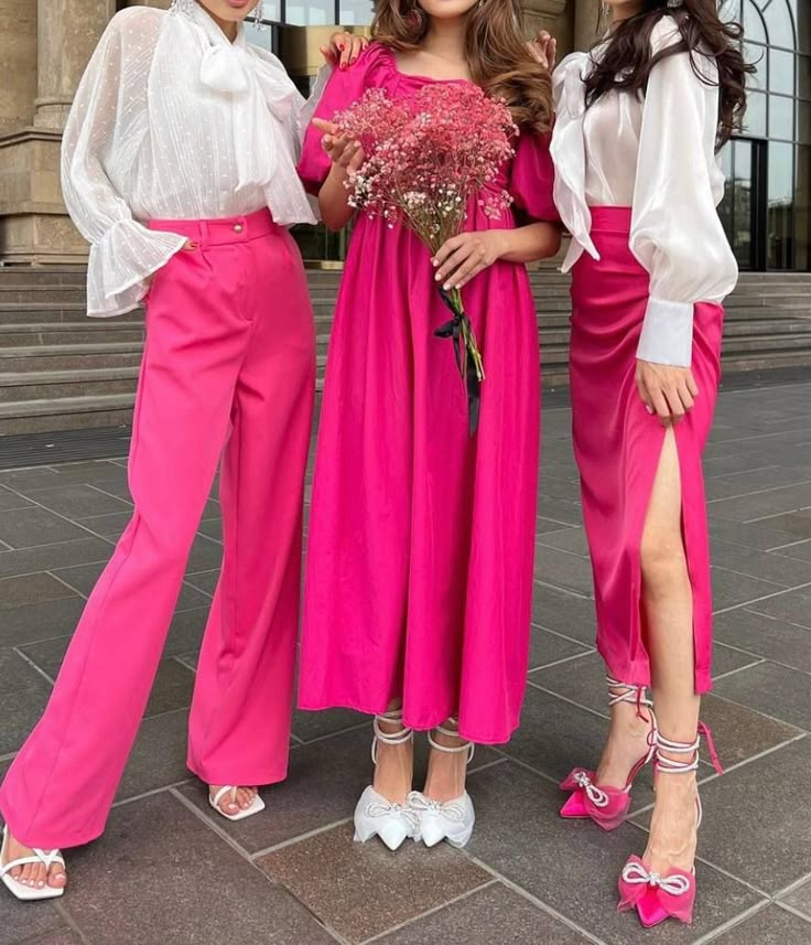 Fushia Pink Outfit, Fushia Dress Outfit, Fushia Outfit, Modest Girly Outfits, Indian Wedding Gowns, Beautiful Casual Dresses, Iranian Women Fashion, Style Guru, Disney Princess Dresses