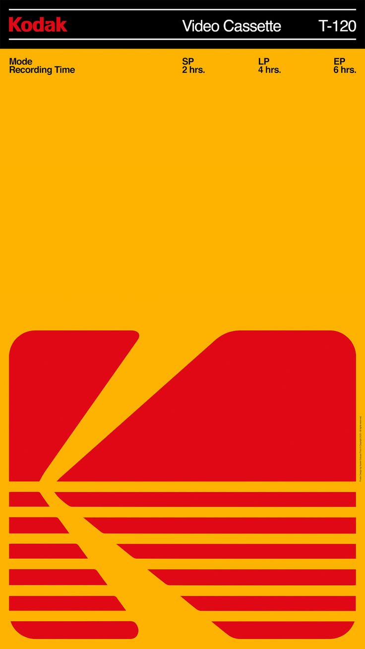 a yellow and red poster with the words kodakk on it's side