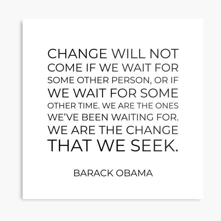 barack obama quote on change with black and white background canvas print for wall art or home decor