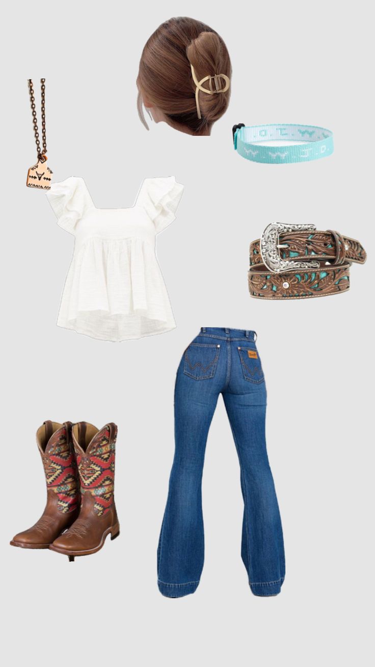 Church fit Country Summer Outfits, Western Girl Outfits, Cute Cowgirl Outfits, Casual Country Outfits, Cowgirl Style Outfits, Southern Outfits, Country Style Outfits, Western Wear Outfits, Cute Country Outfits