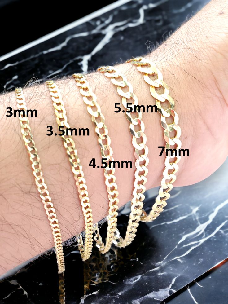 10K Solid Yellow Gold Curb Cuban Link Bracelet Beach Anklet For Men Women 10 Karat Real Gold Oro Pulsera Esclava ●Metal : 10K Solid Yellow Gold ●Purity : 10k with authenticity stamp ●Made in : United States ●Length : 7" 8" 9" 10" ●Shape :Solid Cuban Curb Link Bracelet / Anklet ●Finish : Cuban ●Condition : Brand New ●Clasp : Lobster Clasp ●Complimentary Premium Jewelry box included ●Free Shipping within U.S.A   Be sure to hit "favorite" on the right so it remains on your favorites list and/ or ad Luxury Cuban Link Gold Bracelet, Cuban Link Bracelet, Beach Anklets, Cuban Link, 14kt Gold, Solid Yellow, 925 Sterling Silver Jewelry, Chain Link Bracelet, Real Gold