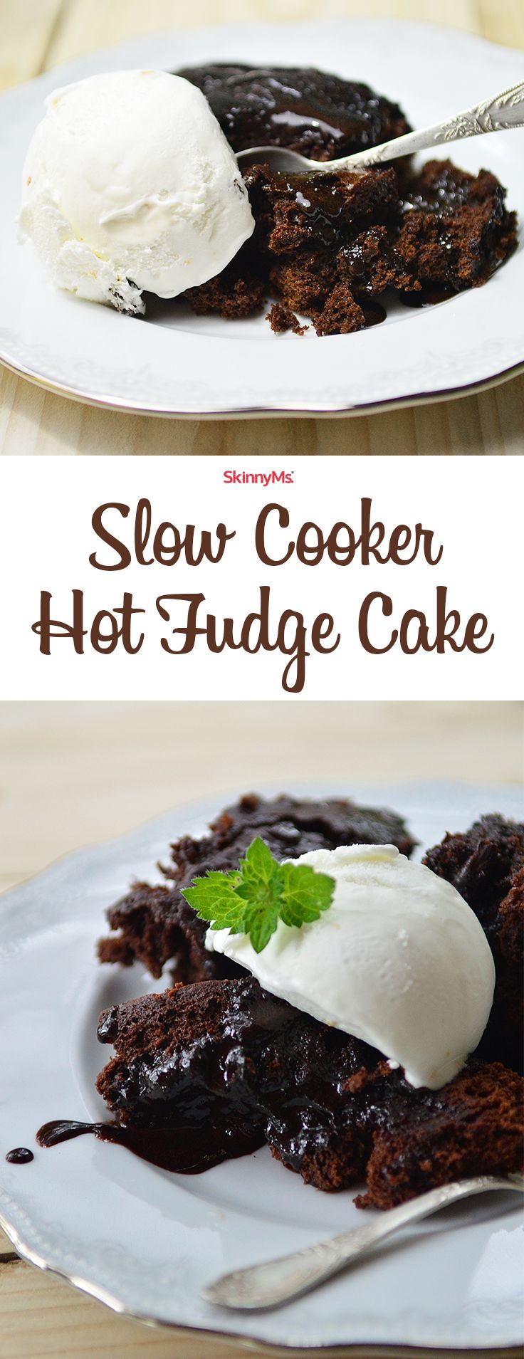 this slow cooker hot fudge cake is so easy to make it's the perfect dessert