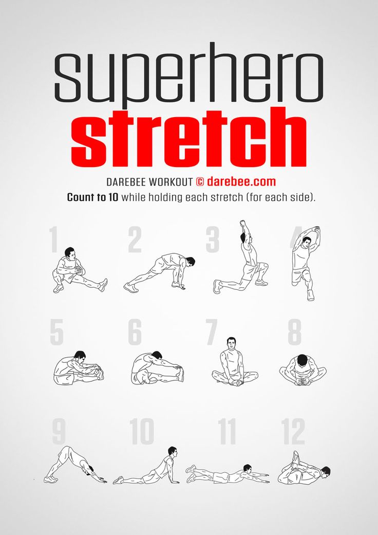 the poster shows how to do superhero stretch