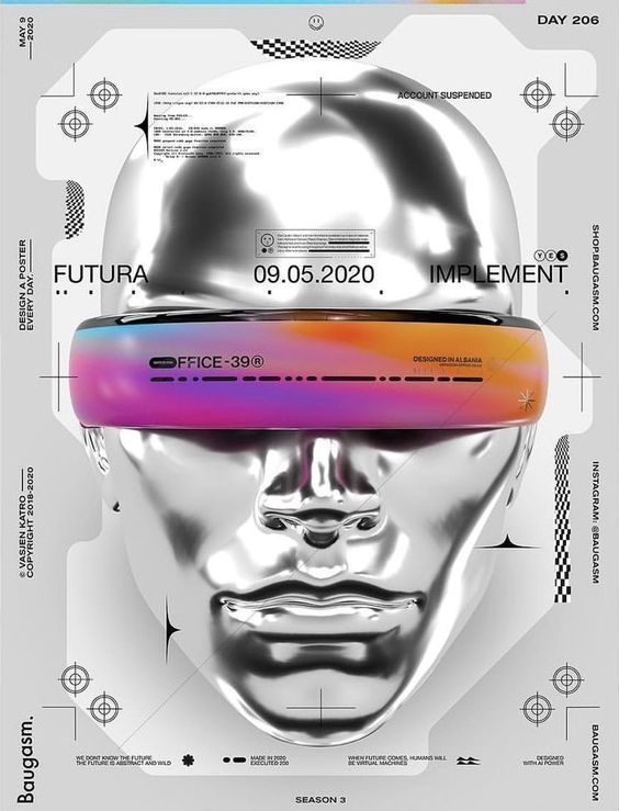 a poster with an image of a man's face and the words future on it