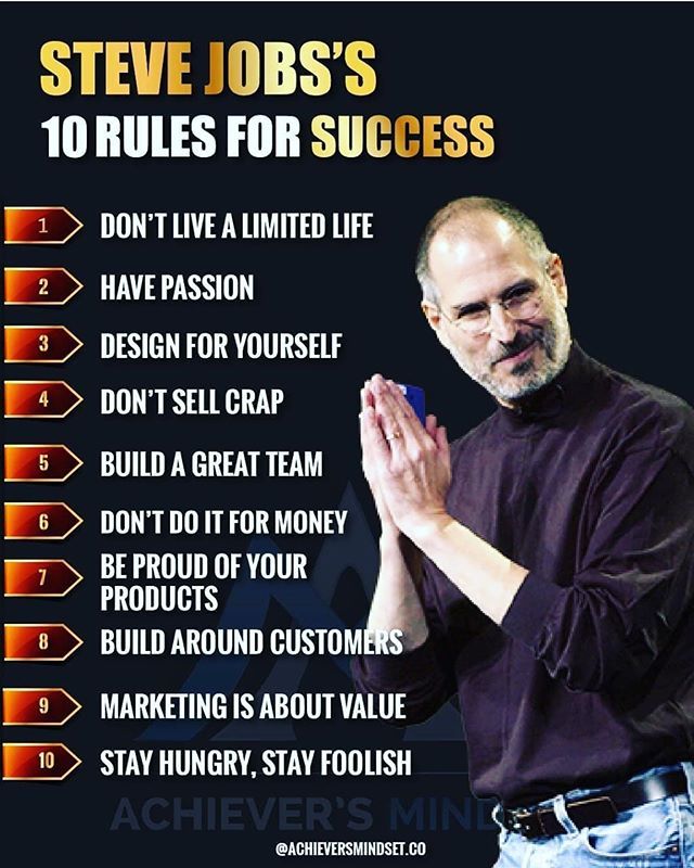 steve jobs'10 rules for success