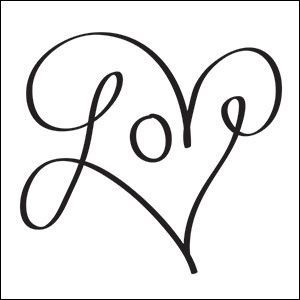 the word love written in cursive writing on a beige background