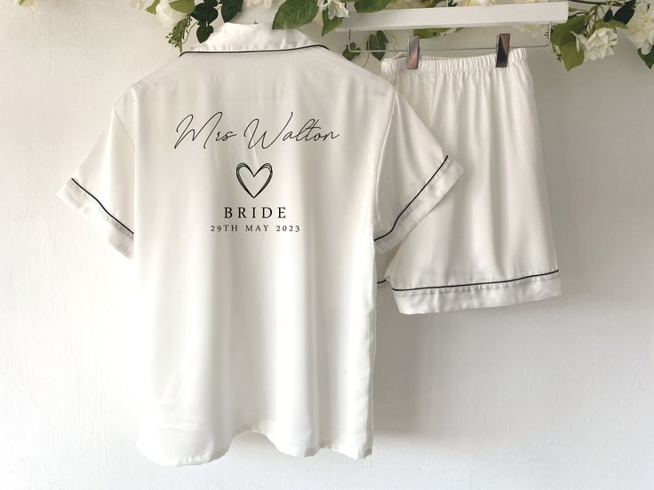 **Thank you so much for visiting our Etsy Shop** We have lots of Robes, Pyjamas, Sleepshirts and cami sets in various styles, sizes, materials colours and designs Can't see what you are looking for?....You can find our smaller sizes and our full collection over on our website:  https://www.avaappleblossom.co.uk Our luxuriously soft pyjamas are perfect for Weddings, Hen Parties or Spa Days and they also make gorgeous gifts for birthdays and special occasions. A beautiful gift for your bridal part Wedding Day Pjs, Bridal Party Pajama Sets, Bridal Pyjamas Bridesmaid, White Satin Pajamas Bride, Wedding Pyjamas Brides, Wedding Pyjamas, Bride Pyjamas, Bridal Party Pyjama Photos, Bride Pjs