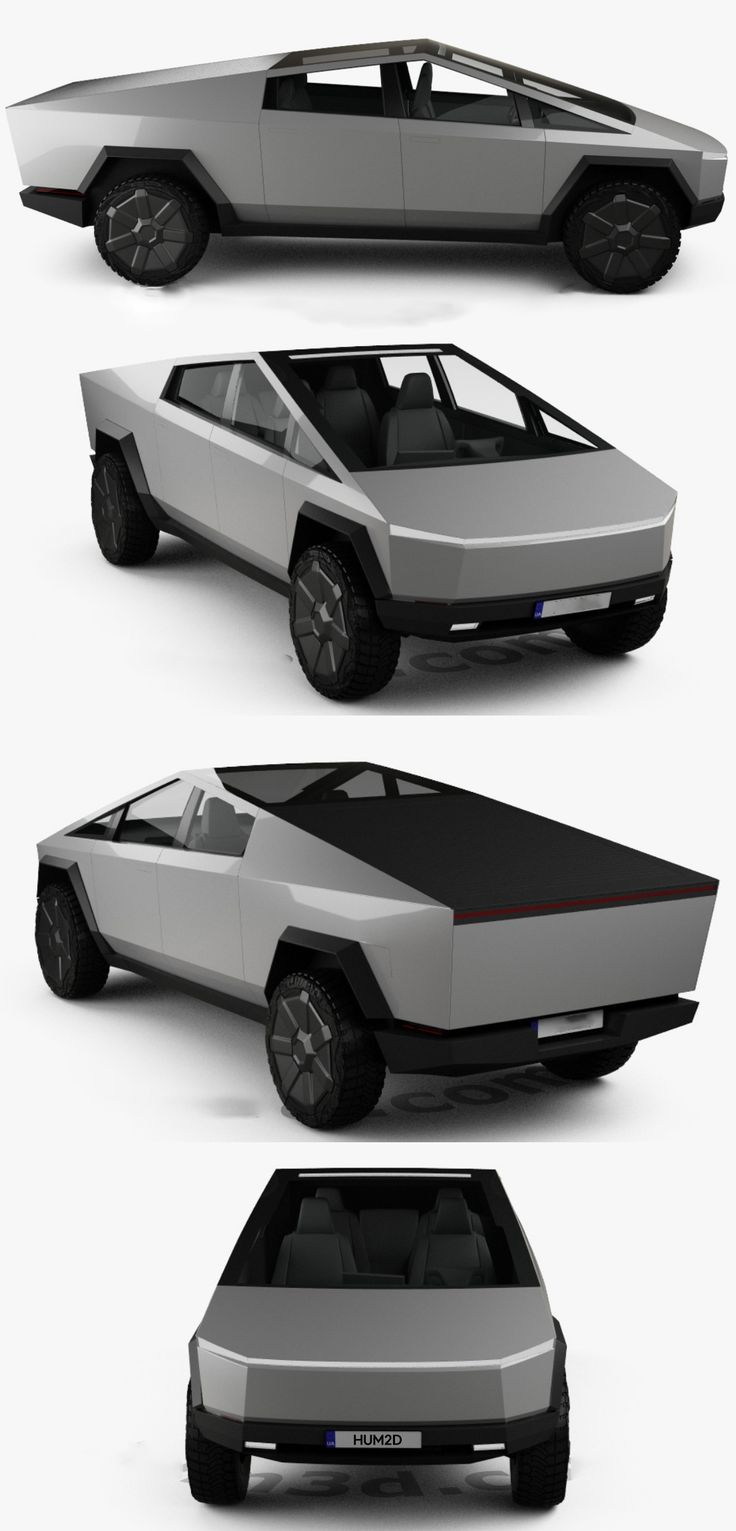 the concept car is shown in three different views