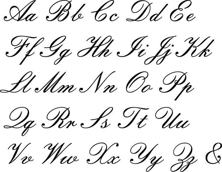 the upper and lower letters of an old fashioned script