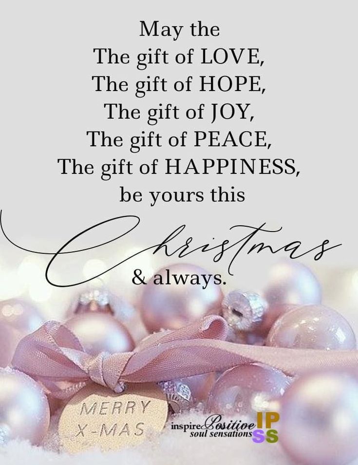 a christmas card with pearls and a message